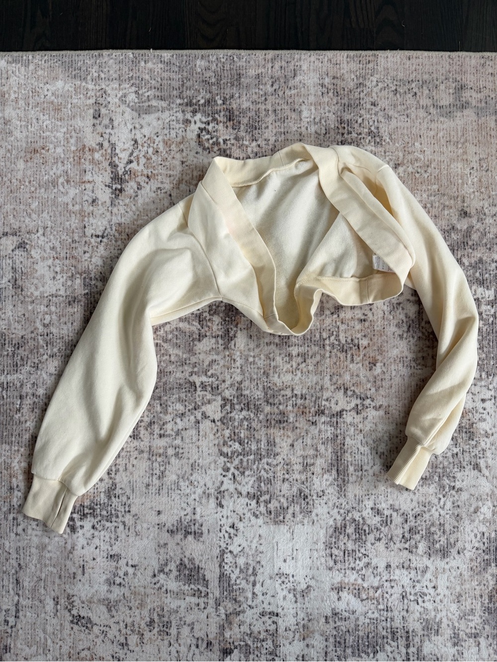 Cream Cropped Open-Front Women's Bolero Sweater